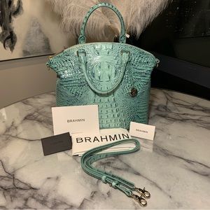 Brahmin Large Duxbury Satchel Biscay Melbourne Croc Embossed Leather NWT